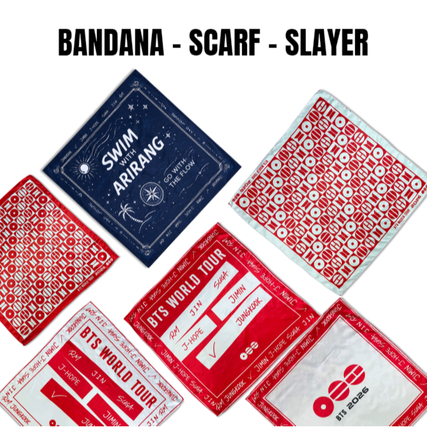 SLAYER ARIRANG BANGTAN WORLD TOUR 2026 SCRAFT BANDANA SYAL