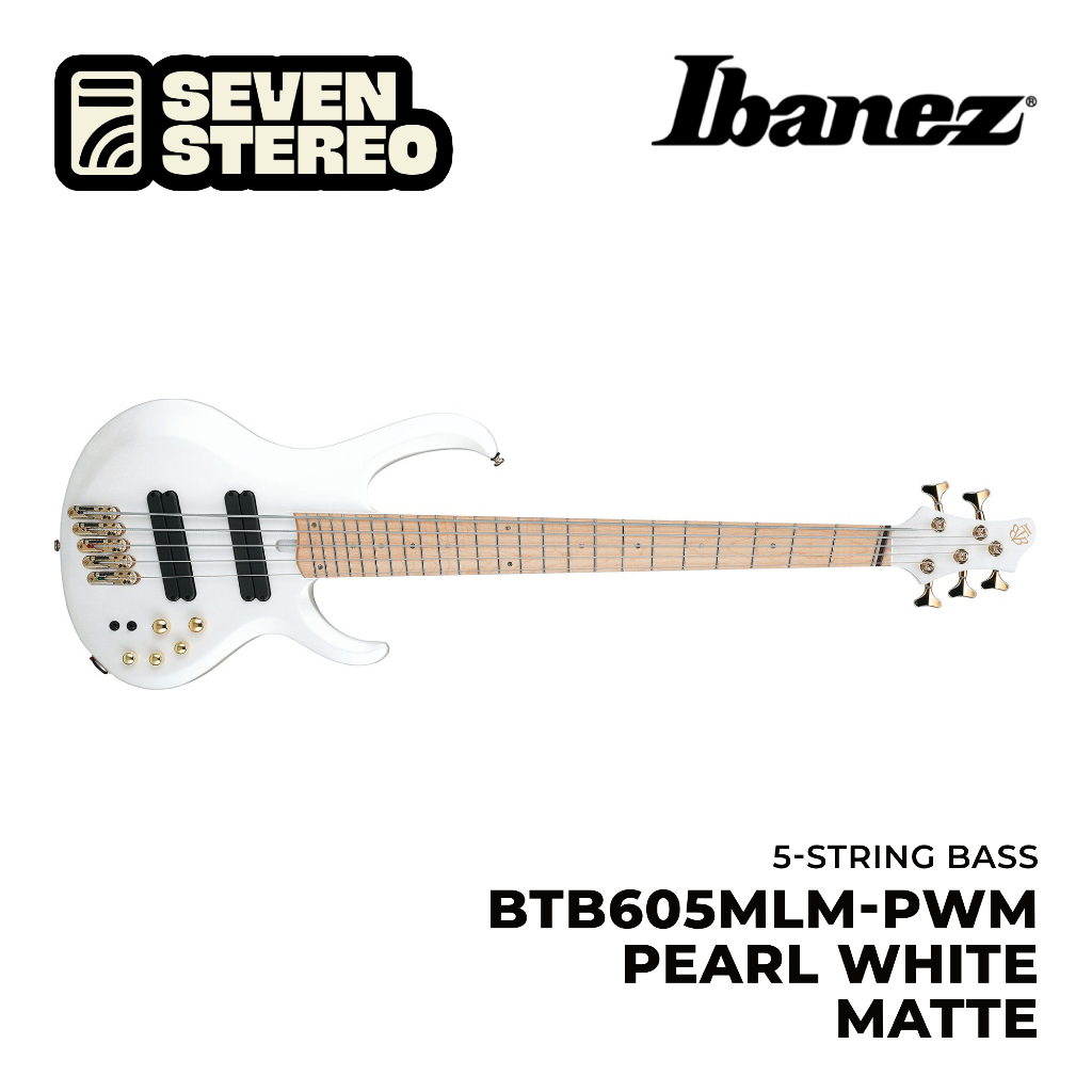 Ibanez Bass Workshop BTB605MLM PWM 5-String Bass Guitar Pearl White Matte