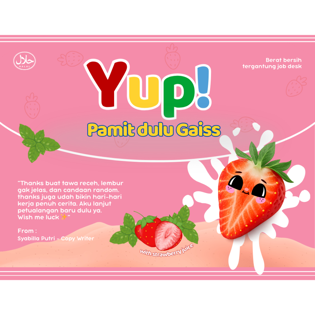 Kartu Ucapan Resign / RESIGN CARD (edisi yupi strawberry)