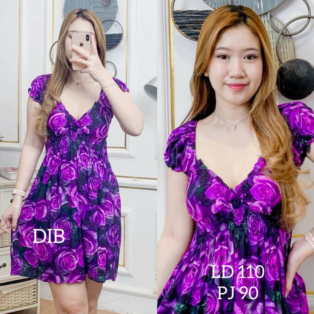 Daster Adem Cantik Kekinian Mini Yukensi Sexy Look Bahan Rayon Premium All Size  Daster Bali Mini Dr