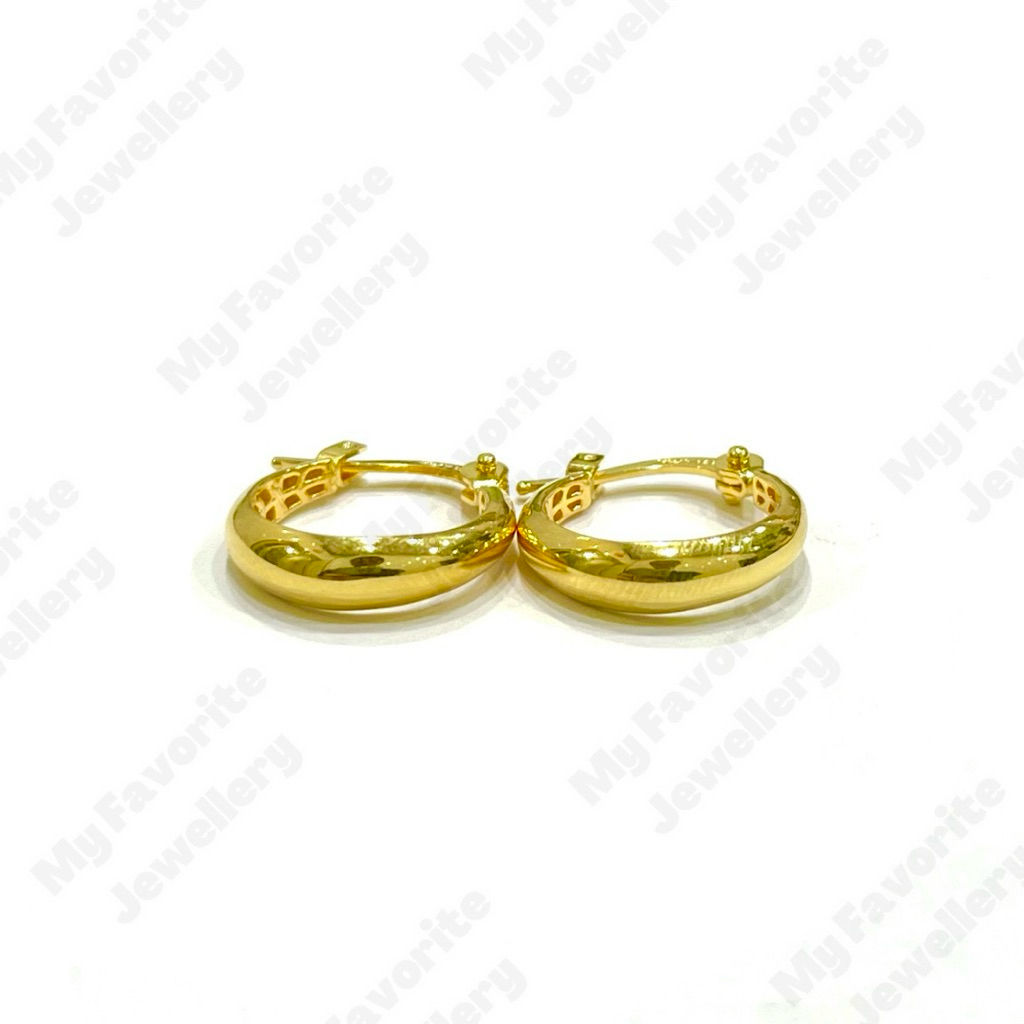 Giwang Bulat Polosan Emas Asli Kadar 700 16K