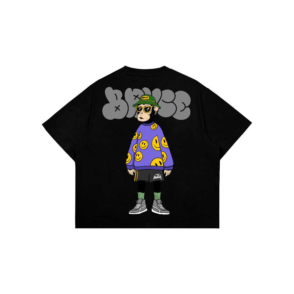 Market monkey Kaos Oversize Pria Bruce Stand Cotton Combed 16s