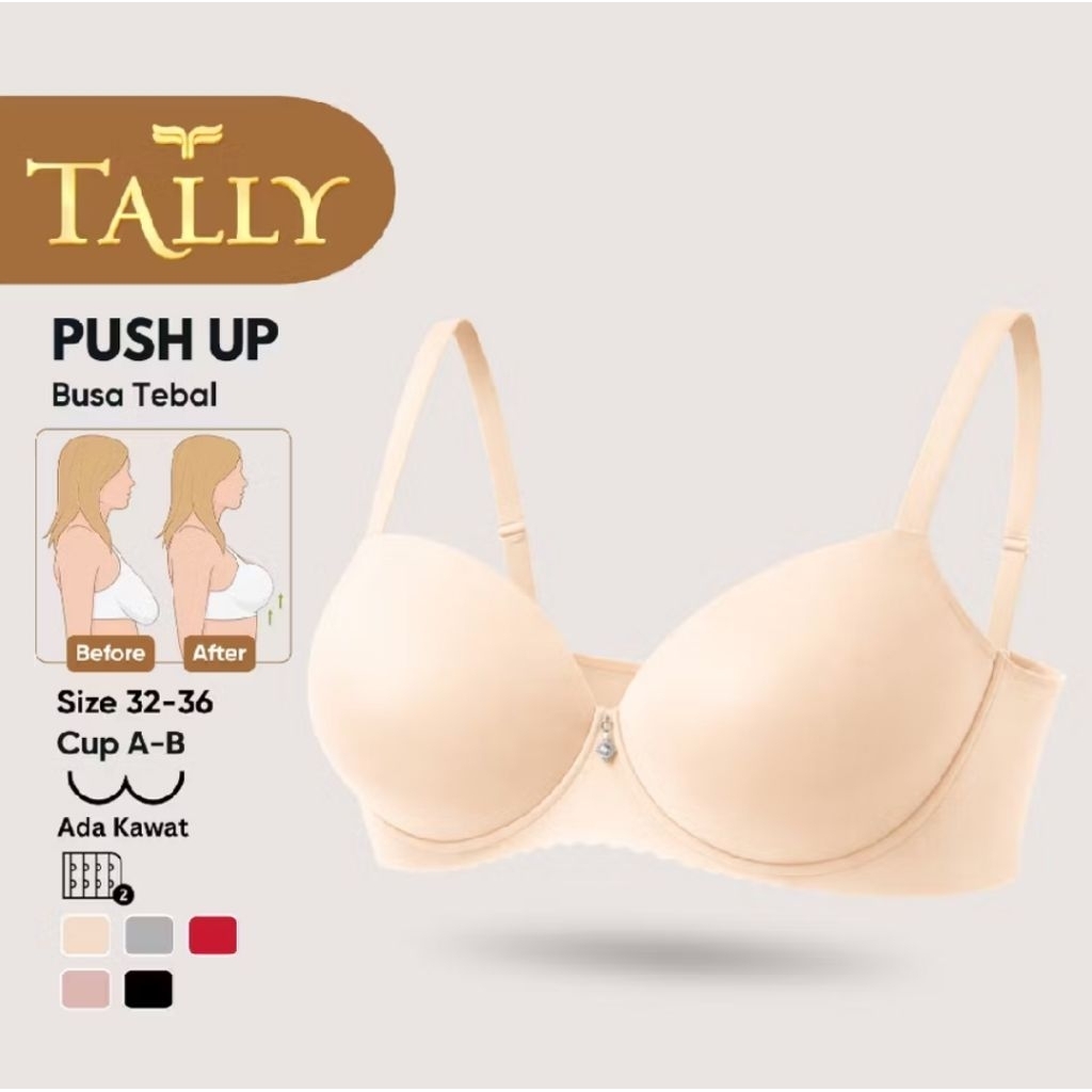 Bh Bra TALLY Push Up,, TALLY Bra Bh Kawat Busa Tebal