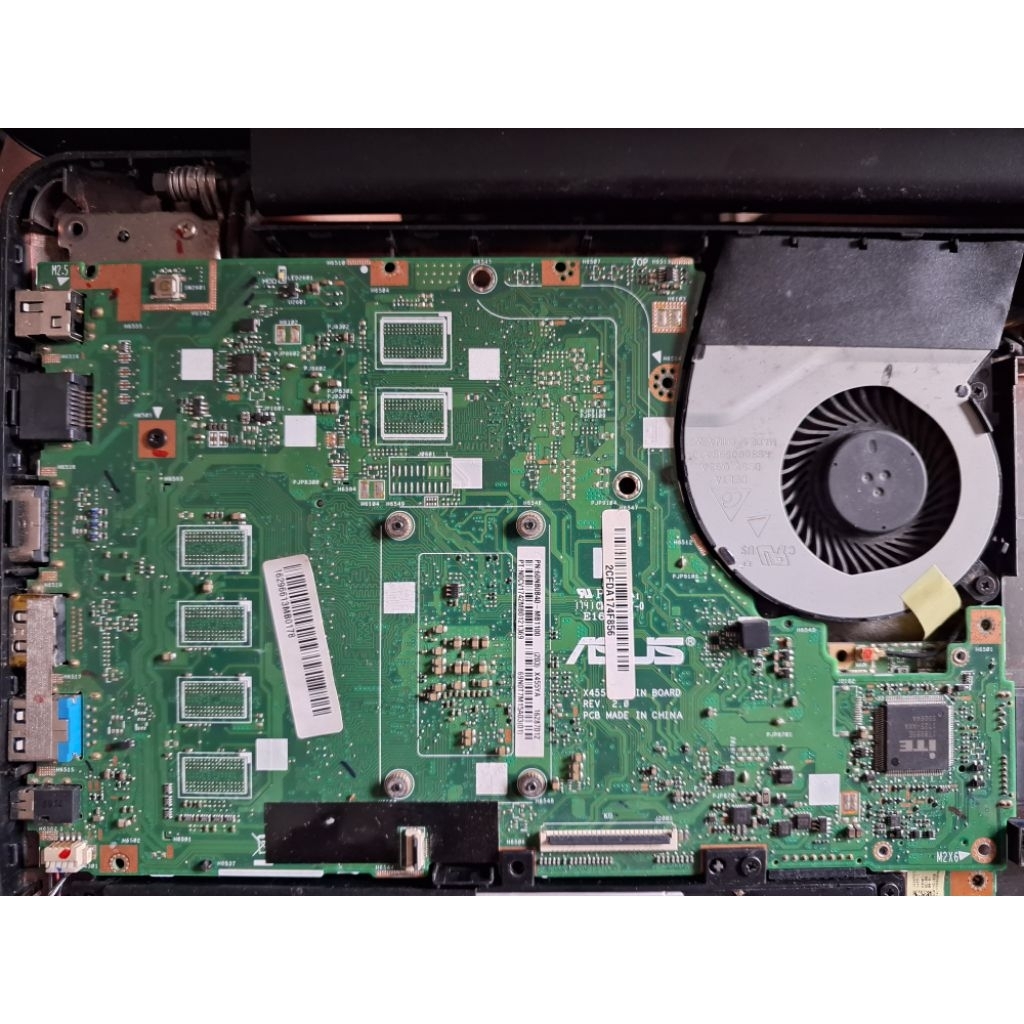 mobo asus x454y cpu e1-7010 ram ob 2gb kondisi normal non servis