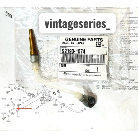 SELANG OLI SAMPING NINJA R SS RR TUBE OIL NINJA R RR SS SELANG OLI SAMPING NINJA 92190-1074 ORIGINAL