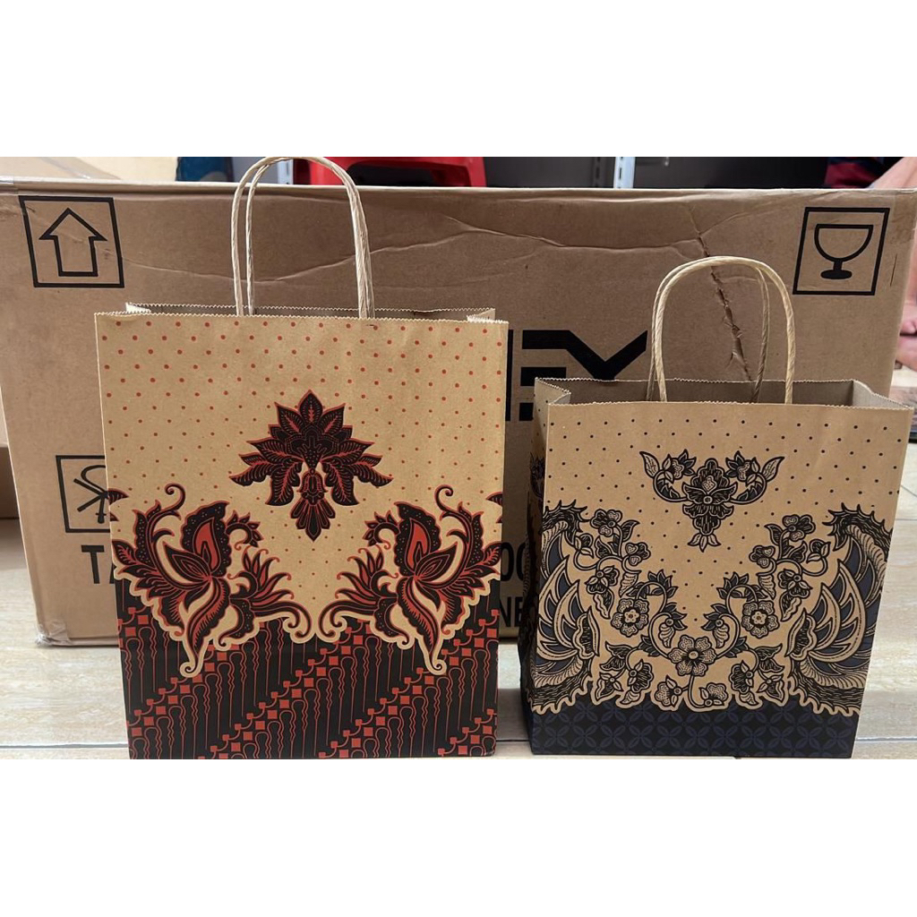 [10pcs] paper bag batik OKEY UKURAN A B, tas godie kertas