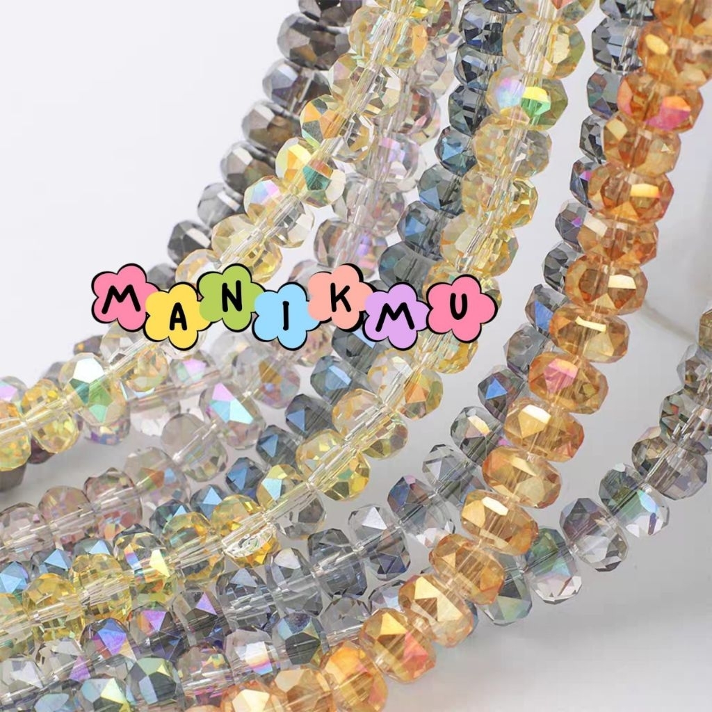 Grosir 80pcs Ceko Roda 8mm Gepeng Grade AAA Manik Monte Mote Beads Swarovski Ronce DIY Kristal Cryst