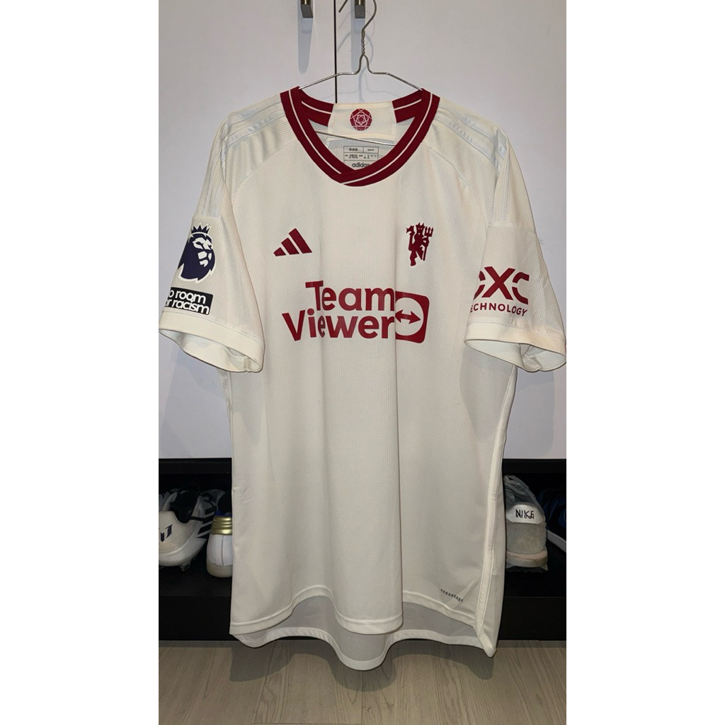 Jersey Bola Manchester United Away Replica Original 2023-2024 Putih Hyget Adem, Nyaman Dipakai
