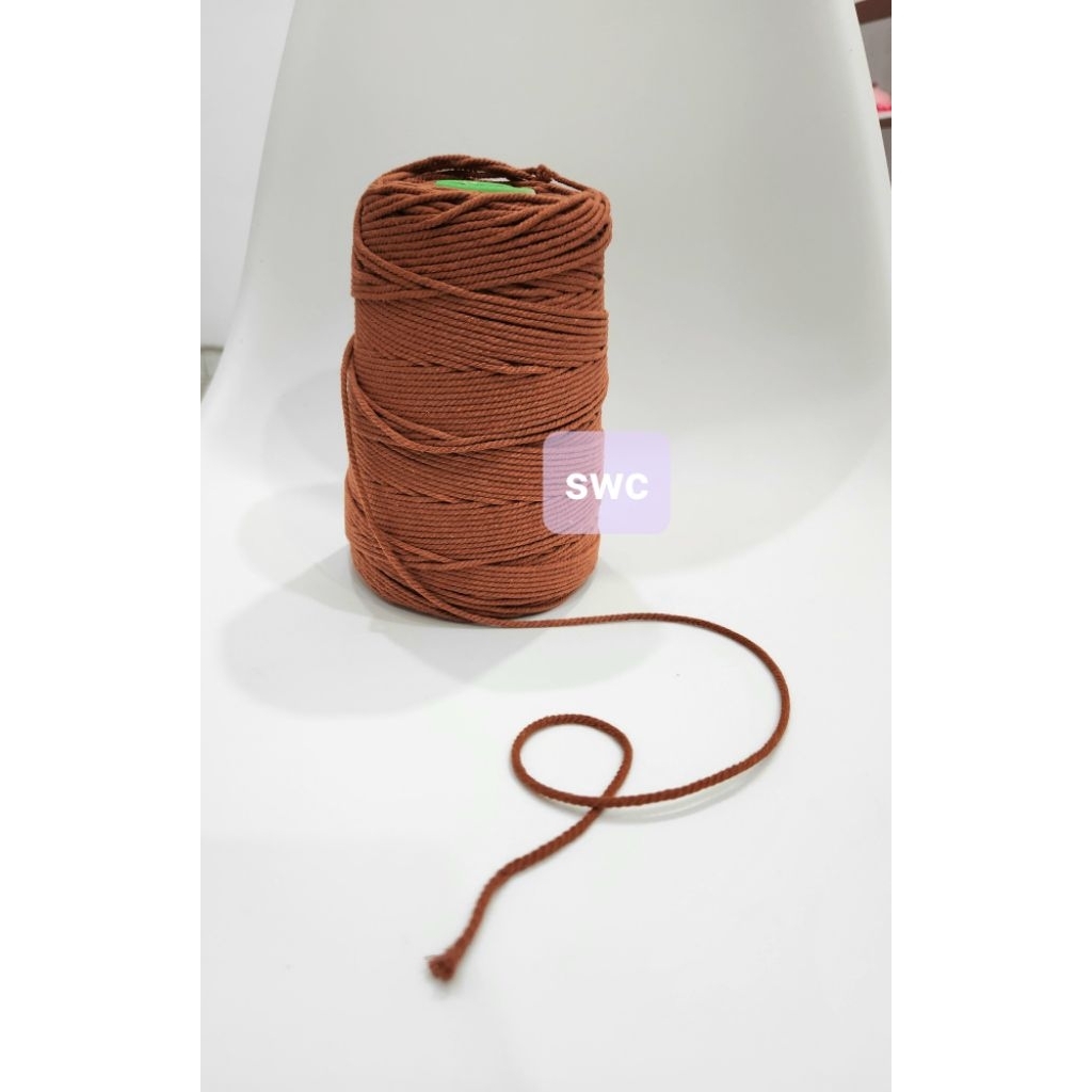 [5meter] Tali macrame/benang macrame/tali katun macrame 2mm 3ply