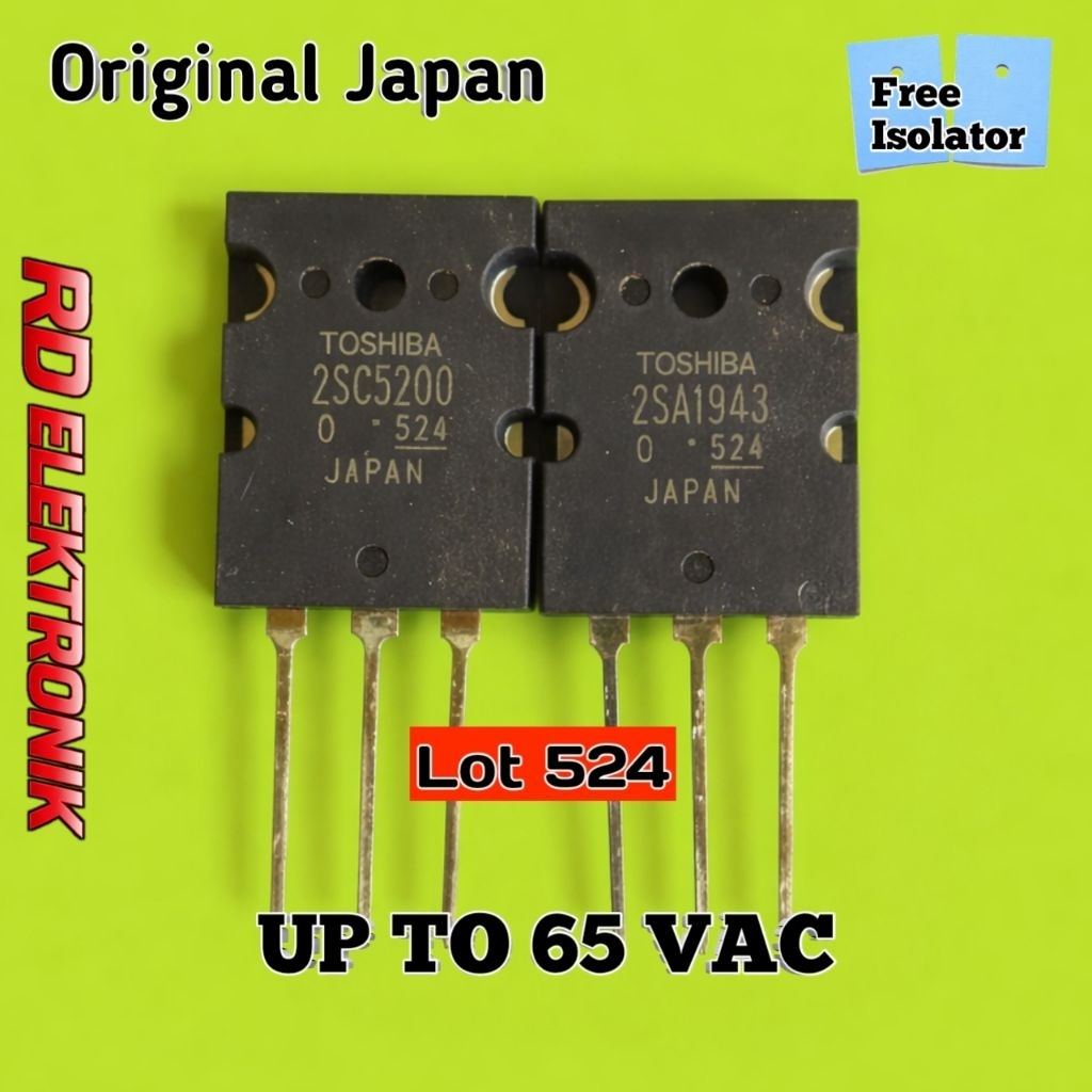TRANSISTOR TOSHOSIBA 2SA1943 2SC5200 TRANSISTOR FINAL TOSHIBA TR FINAL LOT 524 ORIGINAL JAPAN FREE I