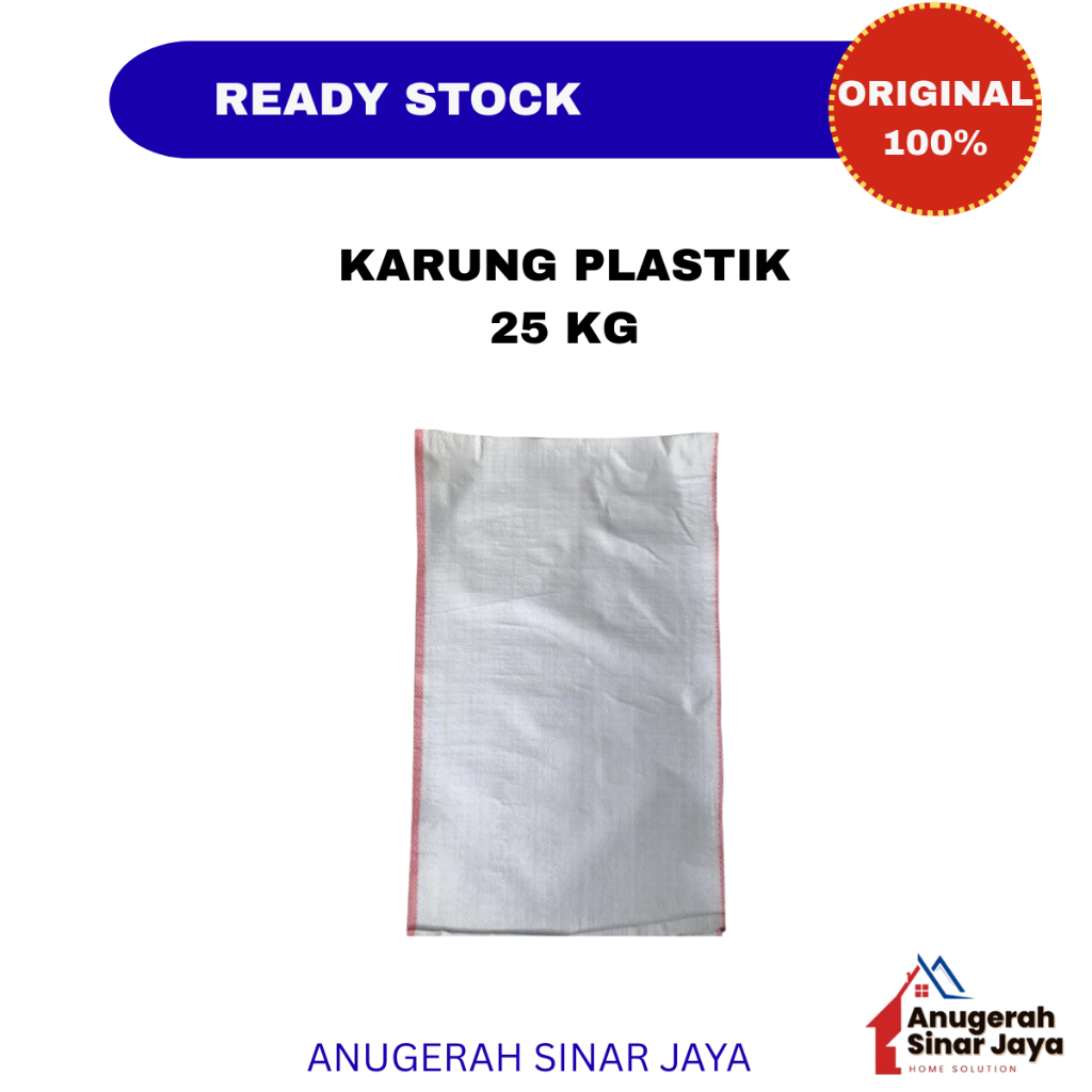 Karung Plastik Putih 25 kg Ukuran 45 x 75 cm ( Karung Plastik 25 kg )