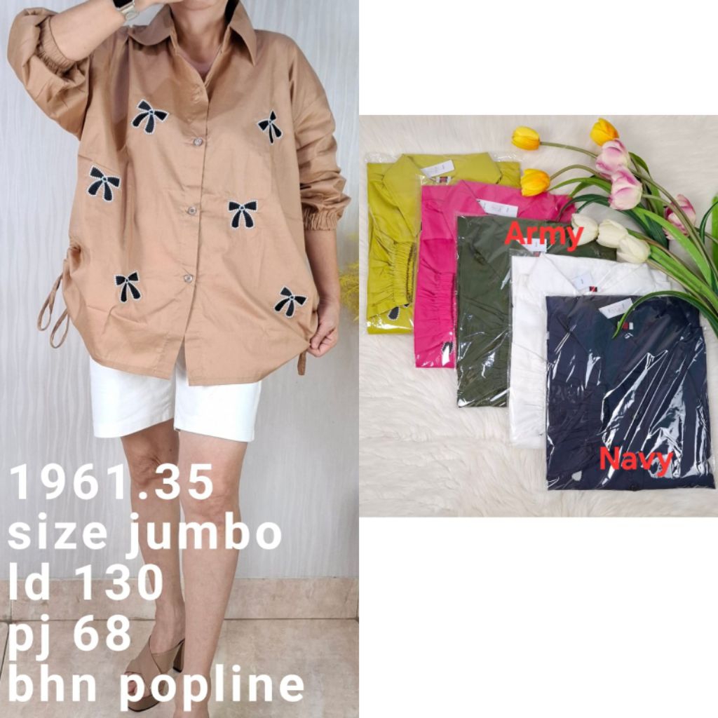 Kemeja wanita pita jumbo serut