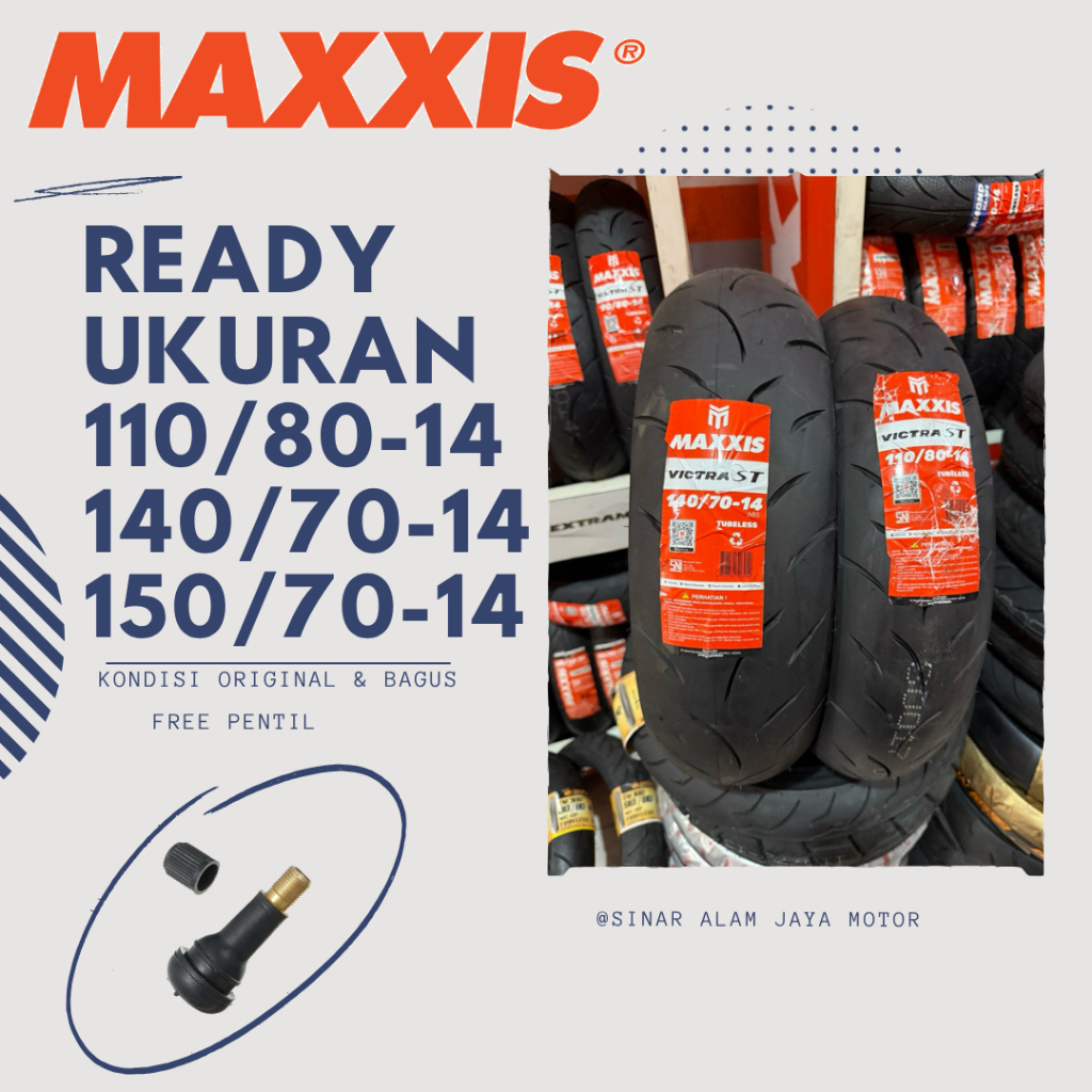 SEPASANG / SATUAN BAN MOTOR AEROX MAXXIS VICTRA Ring 14 TUBELESS DEPAN BELAKANG