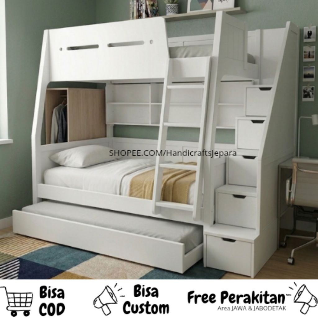 Tempat Tidur Dewasa Minimalis Bentuk Tingkat