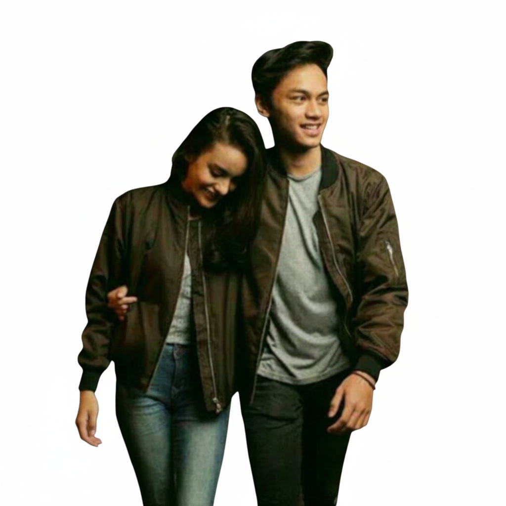 Jaket Couple Bomber Coklat / Bomber Couple Coklat Original
