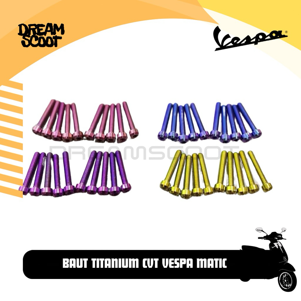 Baut Titanium CVT Vespa Matic Vespa Sprint Vespa Primavera Vespa S Vespa LX Vespa GTS Baut Titanium 