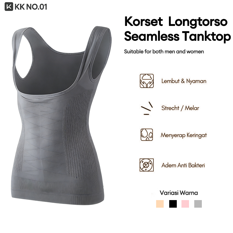 Korset Longtorso Seamless Tanktop Bra Dalaman Kebaya Korset Pelangsing Perut Korset Breast Lift Teba