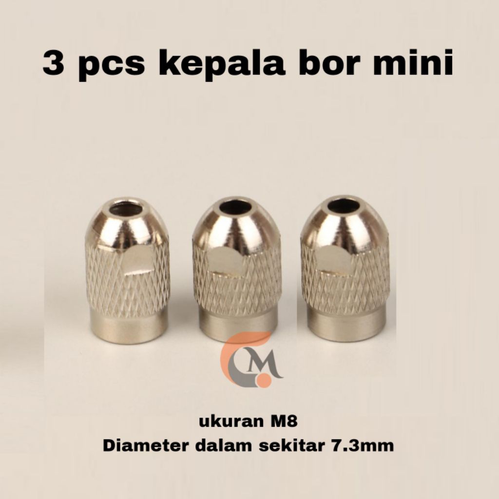 3pcs chuck mini drill kepala bor mini M8