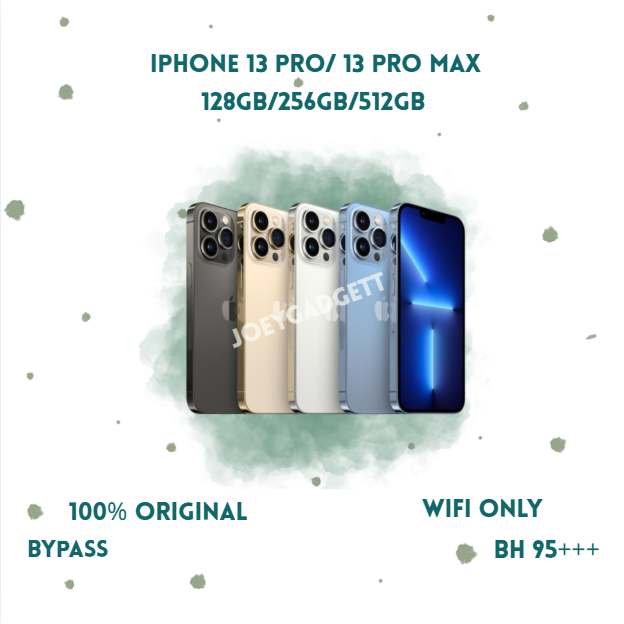 HP IPHONE 13 PRO/13 PRO MAX WIFI ONLY 128GB/256GB/512GB Bekas Second Original Mulus Fullset Game/Liv
