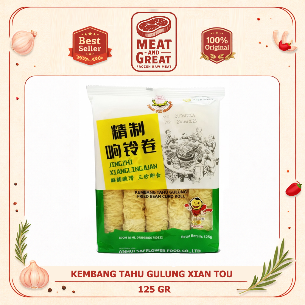 Kembang Tahu Gulung/Kulit Tahu Gulung/Hot Pot Ring Roll Xian Tou 125gr & Kembang Tahu Rumput Laut Gu