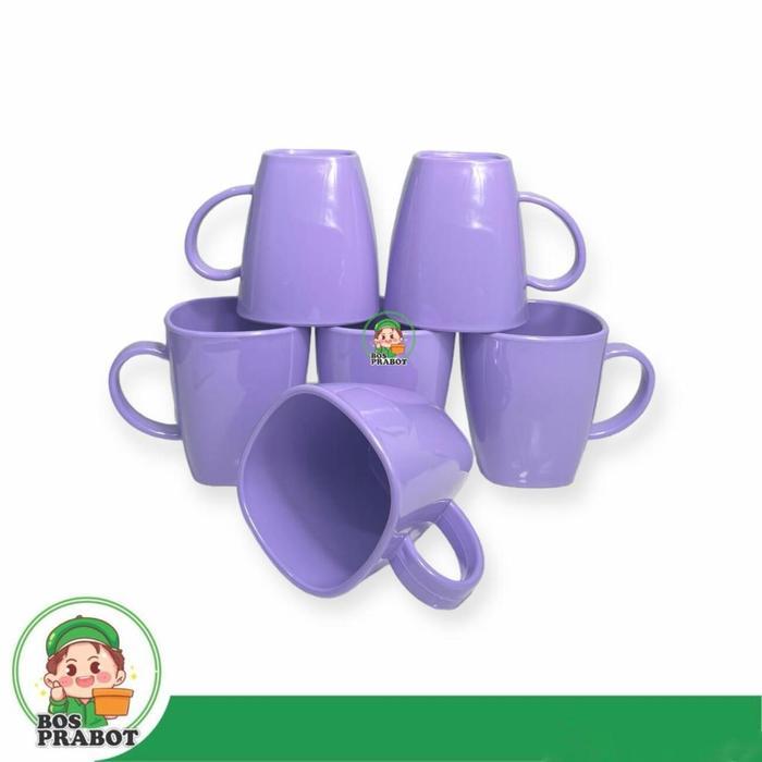 6 PCS MUG MELAMIN SEMI / MUG KOPI SEMI MELAMIN / MUG SEMI MELAMIN UNIK / MUG WARNA - WARNI