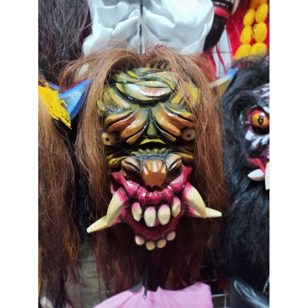 Topeng Gedruk Ukir Kayu Pulen Kualitas Super