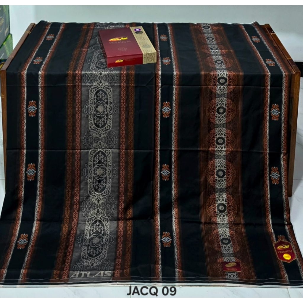 ATLAS JACQUARD SONGKET 790 ATLAS 790 SONGKET JAGUAR SERIES HITAM GOLD DAN PUTIH