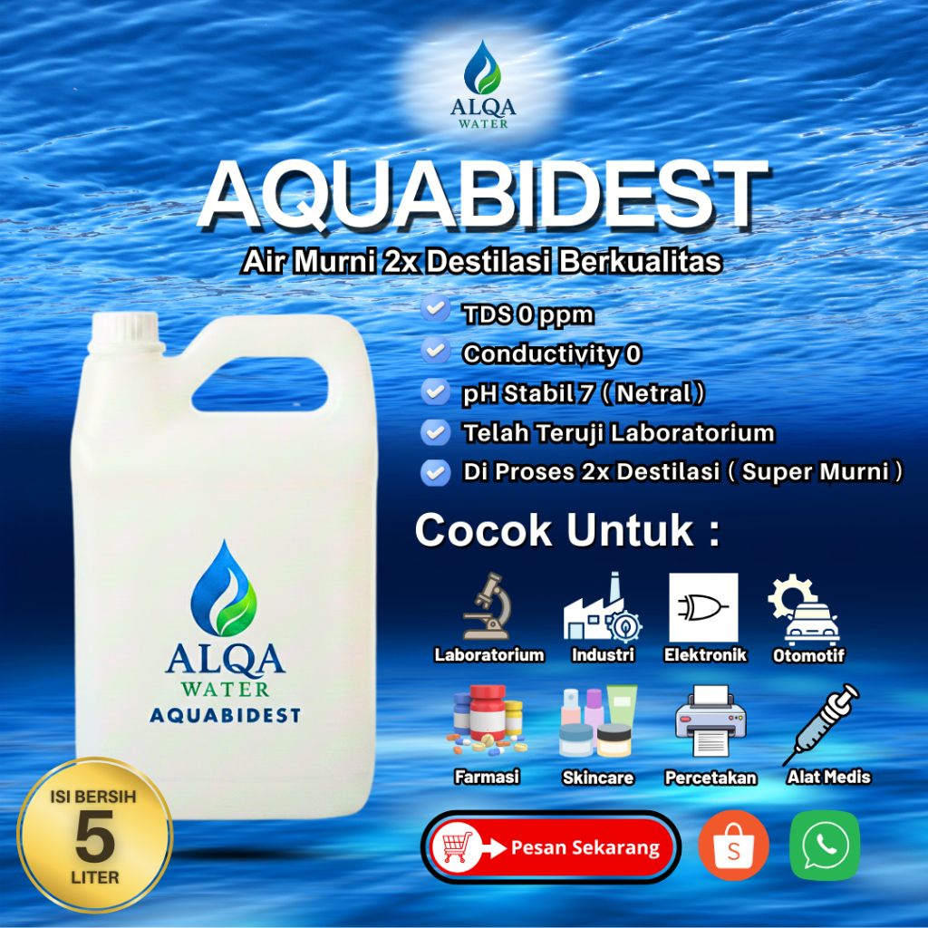 Aquabidest / Aquabidestilata / Aquabidest 5 Liter