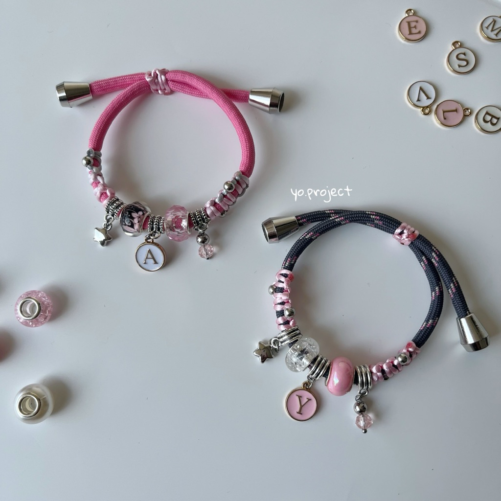GELANG PANDORA PARACORD BRACELET CUSTOM HURUF GELANG WANITA PANDORA