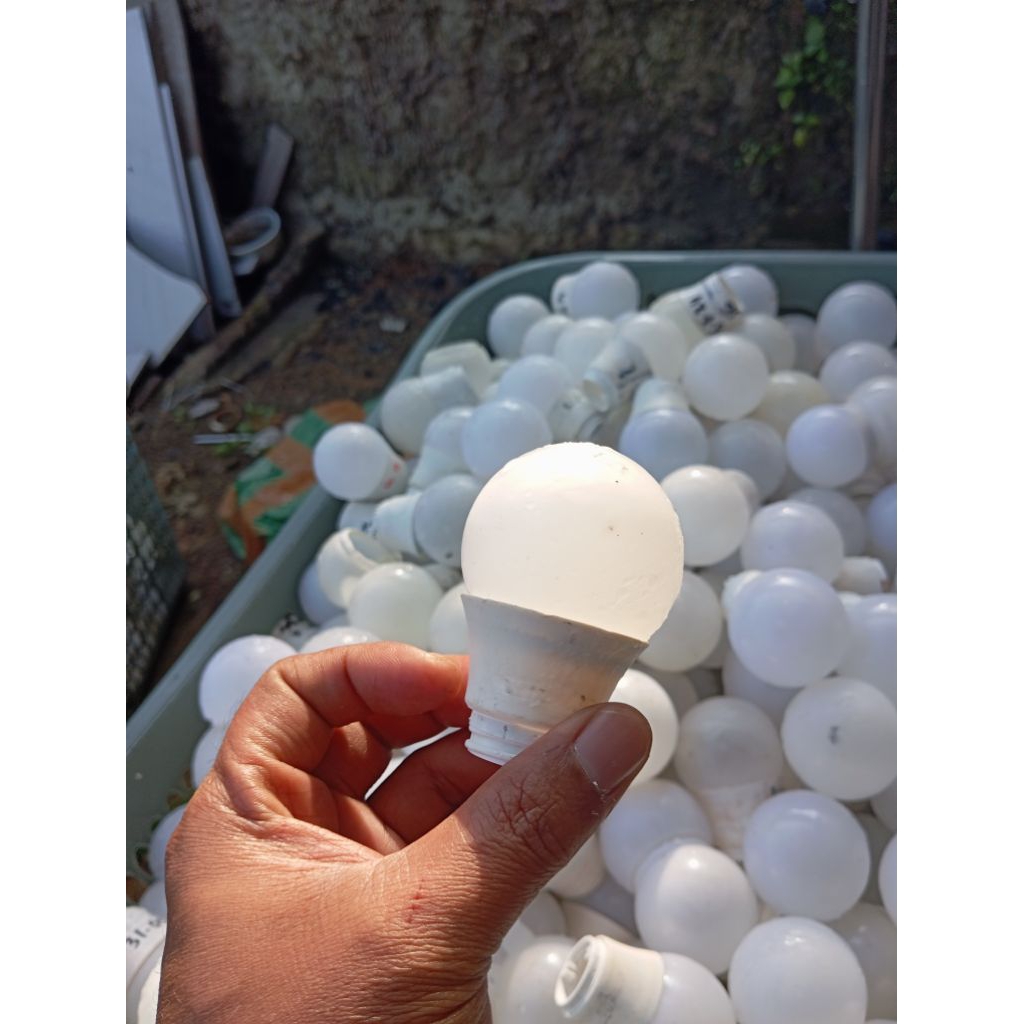 Casing Lampu LED 3-5 Watt Model Bulat Bulb Kopong Retur Pabrik Berspidol Hapus Merk Tanpa PCB