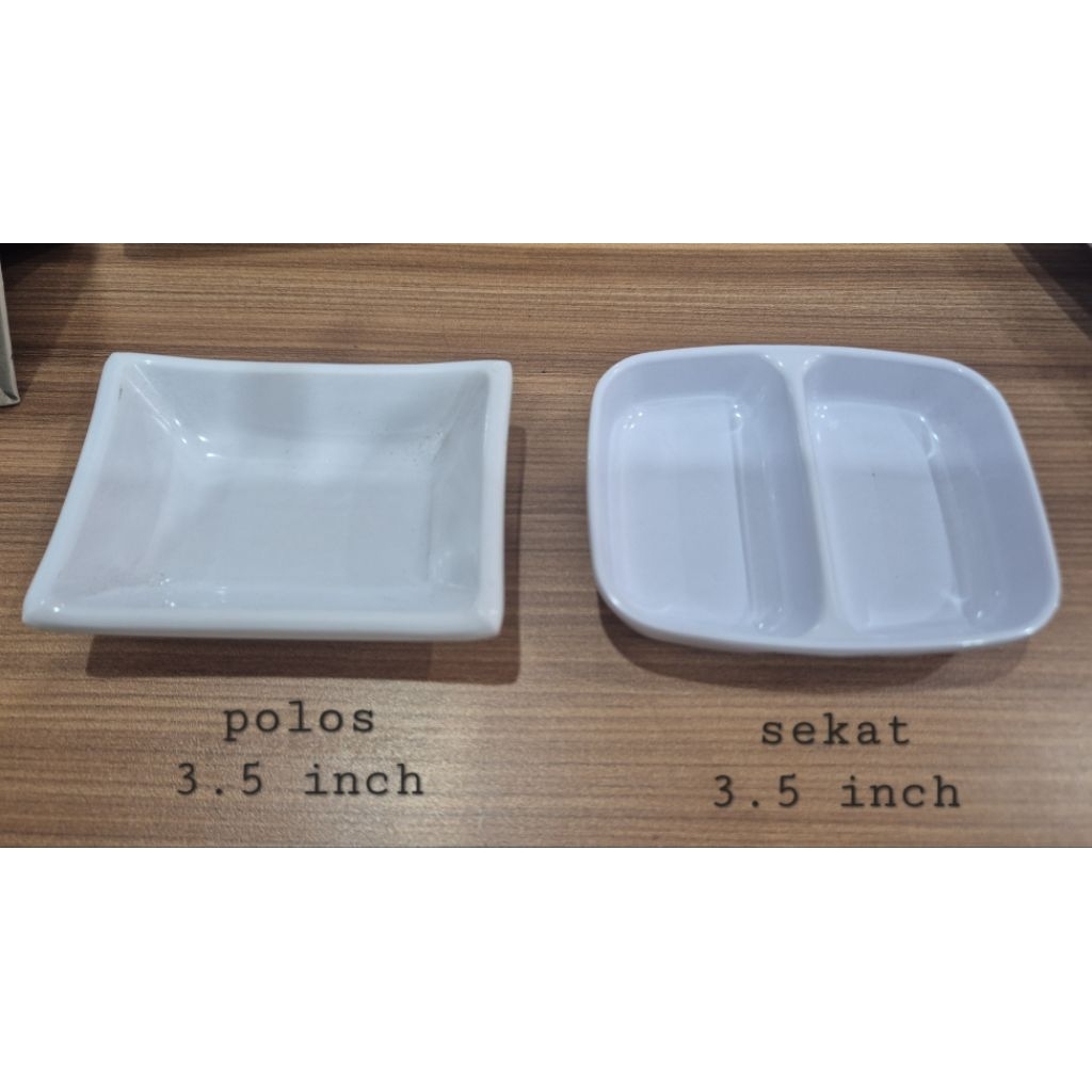Lepek Saos Kecap Sambal Melamin segi 3.5 inch Vanda