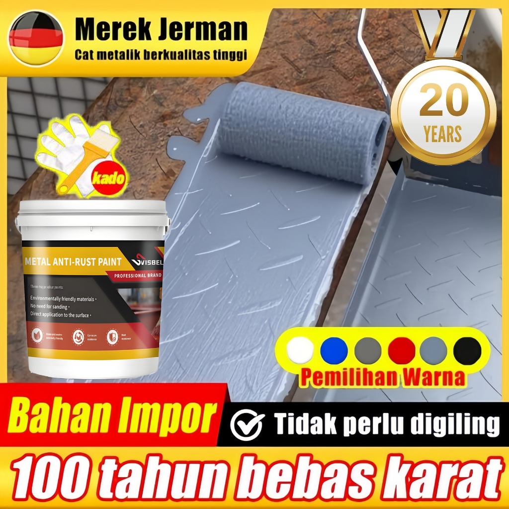 Pencegahan Karat 50 Tahun, Cat Anti Karat Kentai, 1000g, Anti Korosi, Pencegahan Karat, Penghilang K