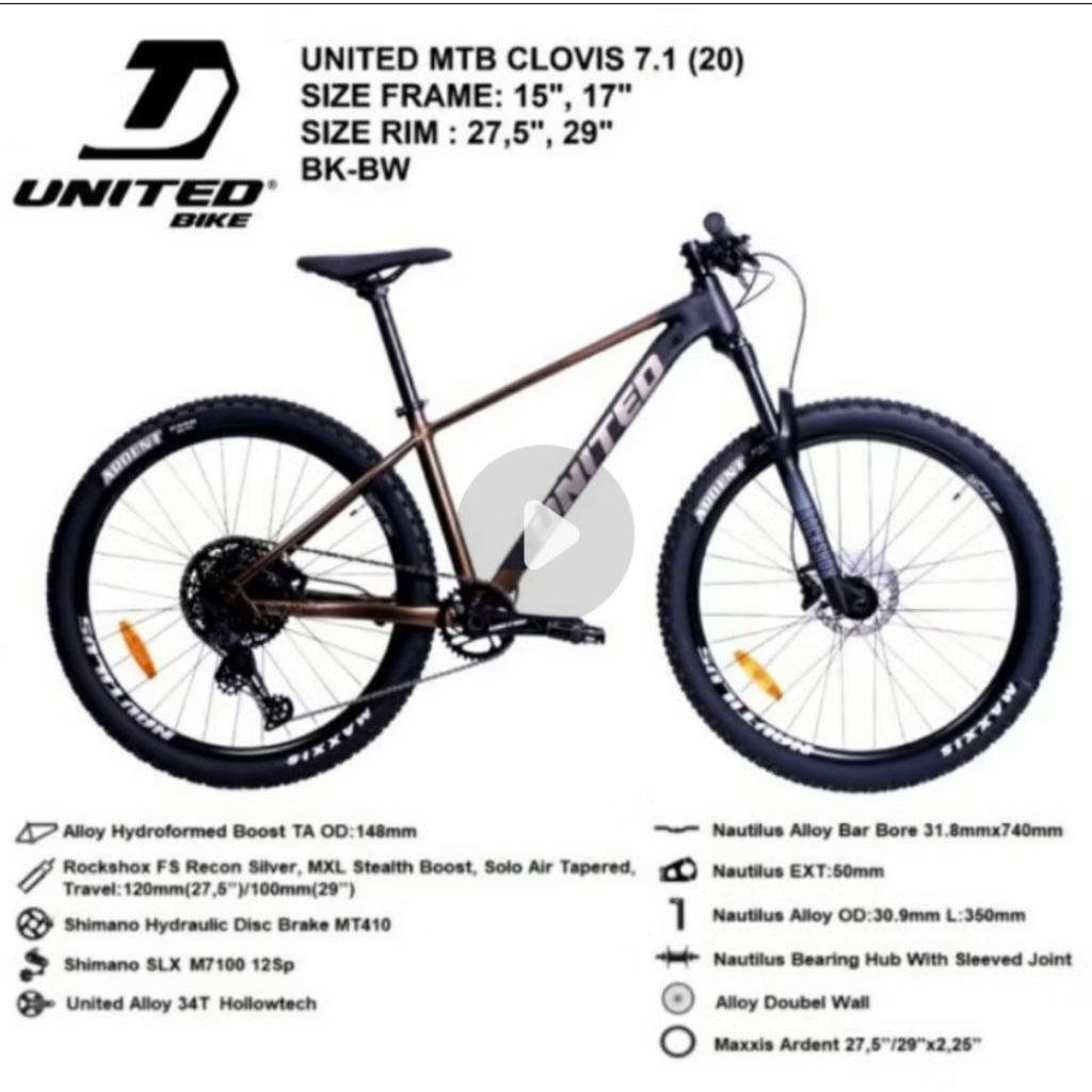 SEPEDA Gunung UNITED CLOVIS 7.10