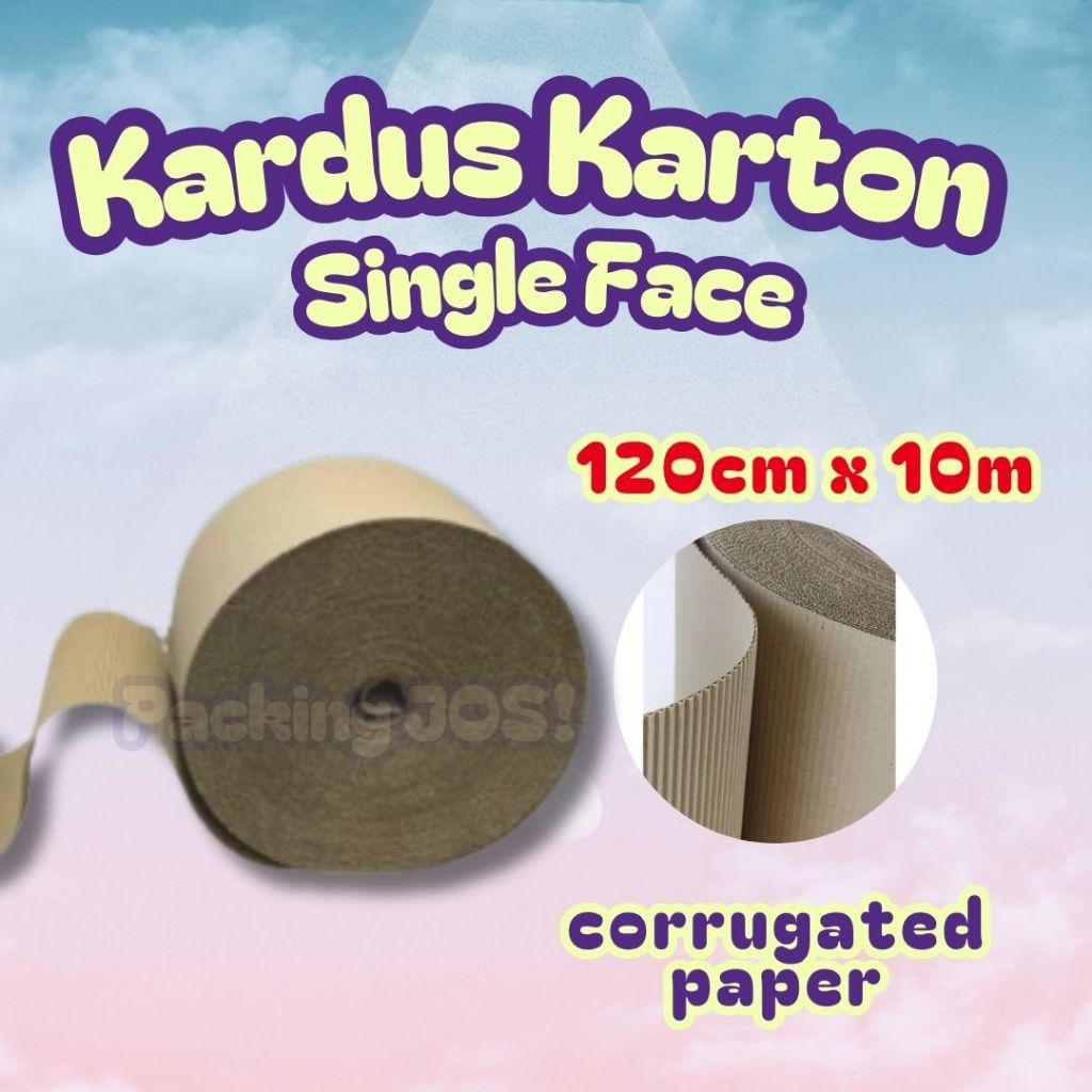Kardus Karton Packing Single Face 120cm x 10m // Corrugated Paper Roll 10meter KIRIM EKSPEDISI