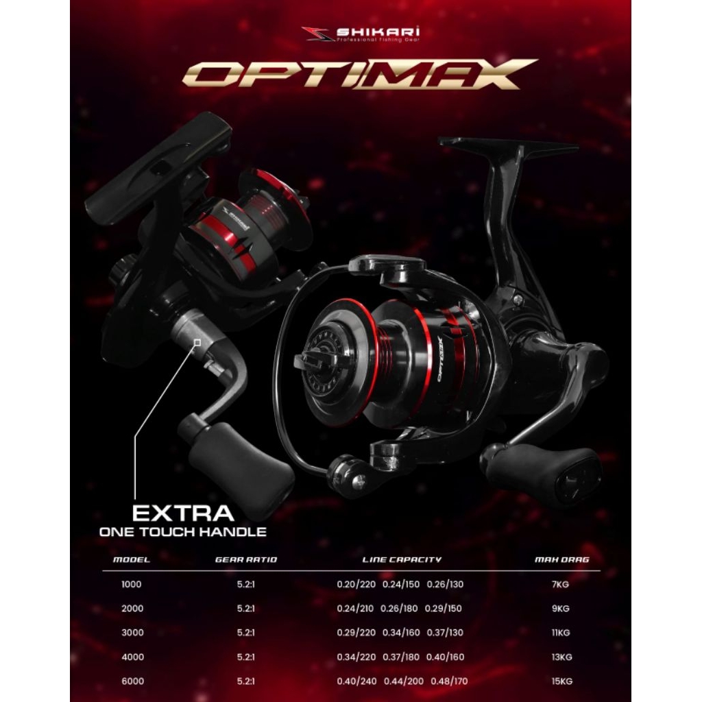 REEL OPTIMAX 2000,,EZALOR 2000,shikari
