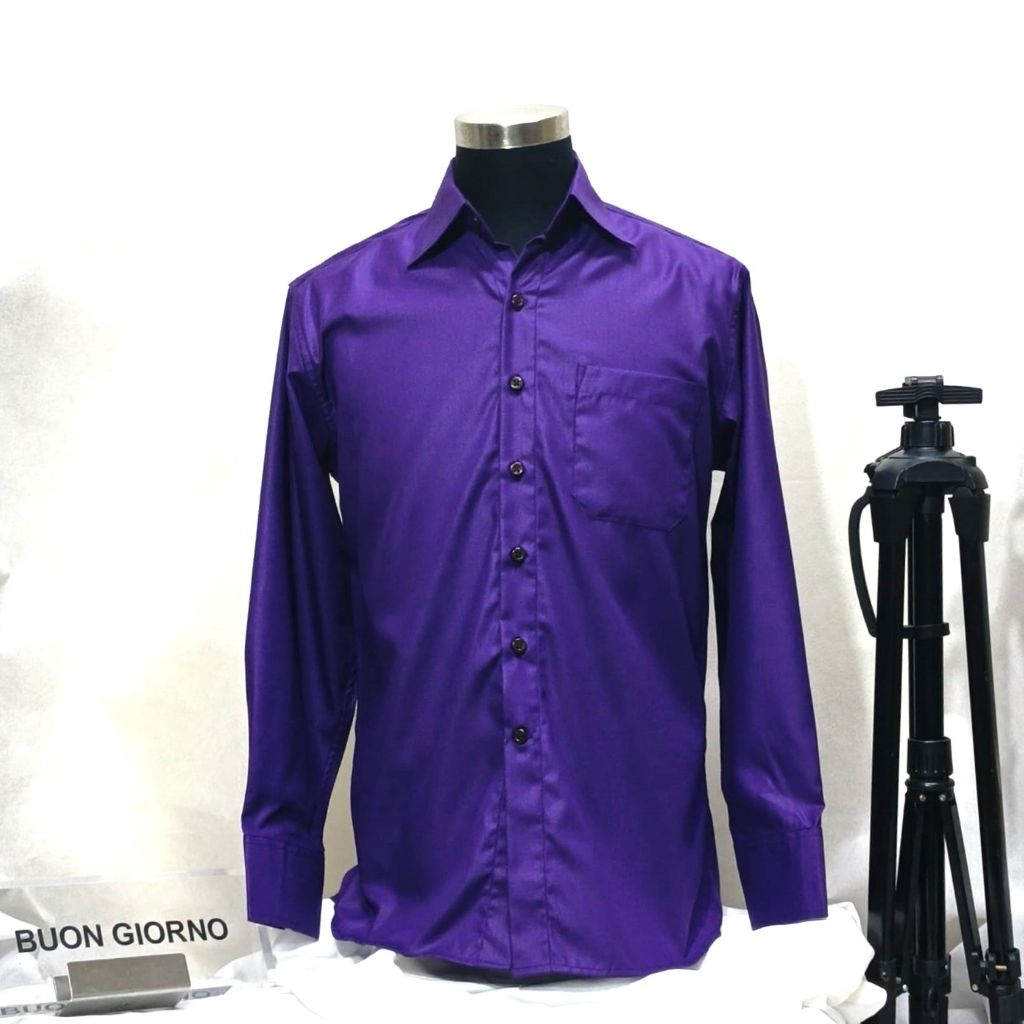 SLIMFIT, Kemeja Polos Lengan Panjang BUON GIORNO size S - XXL