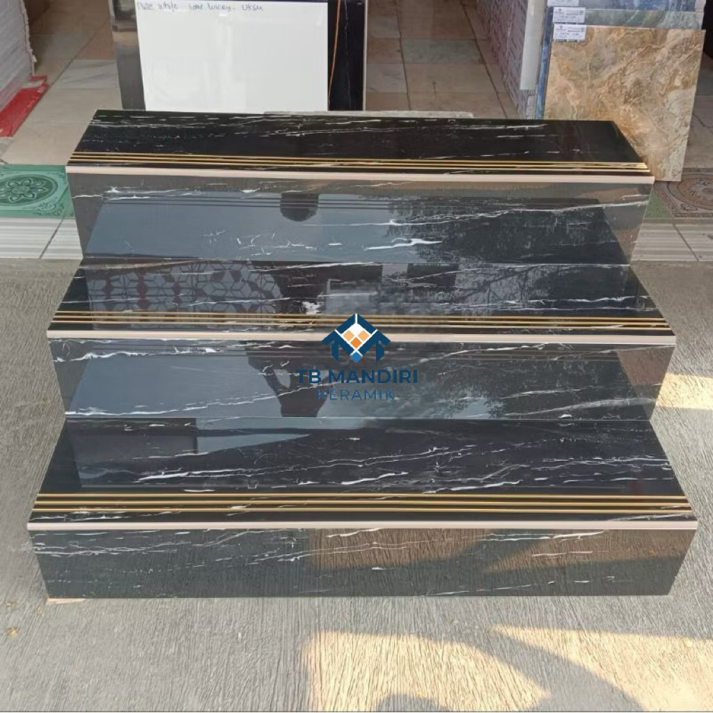 Granit Tangga Stepnosing 30x80 20x80 | 30x90 20x90 | 30x100 20x100 | 30x120 20x120 Prime Black Nosin