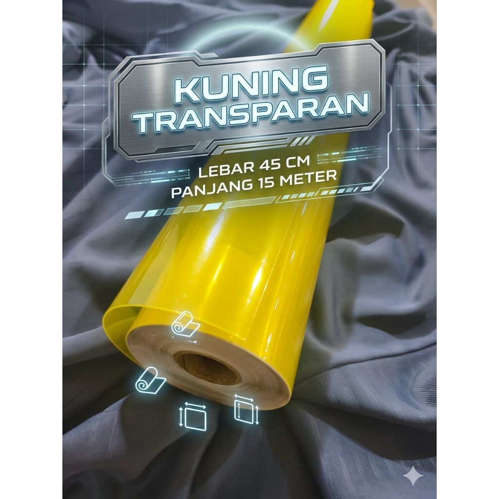 skotlet vinyl kuning transparan meteran murah