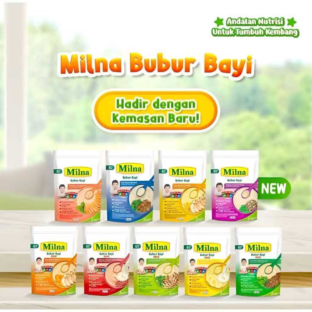 Milna Bubur Bayi 6+ & 8+ 100 gr / Bubur Bayi Milna / Milna Bubur Bayi