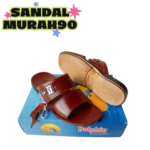 Terlaris Sandal Slide Kulit Asli Pria Sandal Dolphin D-25 Sandal Slop Kulit Pria Sandal Casual Keren