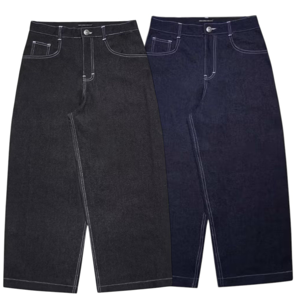 LEAOUTFIT-Celana Jeans Baggy Raw Denim Tebal Ukuran 32 RAW DENIM BAGGY - LONG PANTS JEANS - RAW DENI