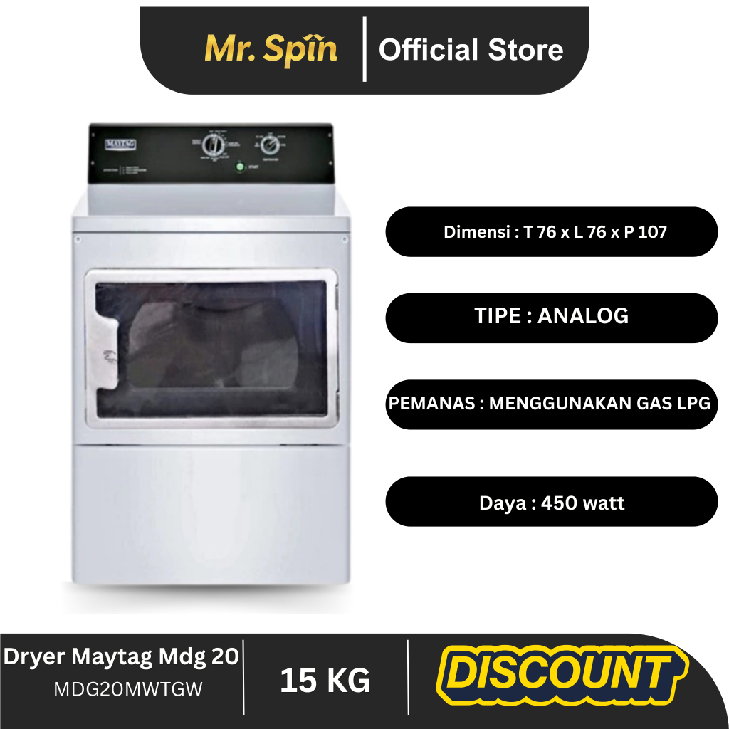 Mesin Pengering Maytag Mdg 20 15 kg | Dryer Maytag Mdg 20 15 kg | SUPER PROMO