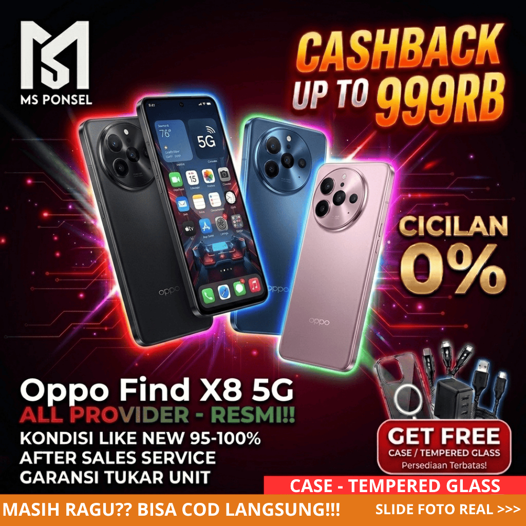 Oppo Find X8 5G 12/256GB Second Original Resmi Fullset