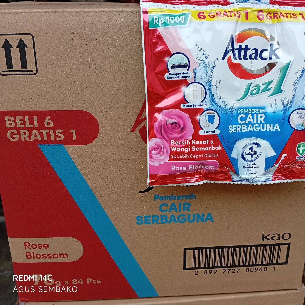 1 dus attack liquid / cair cinta serbaguna 144 sachet