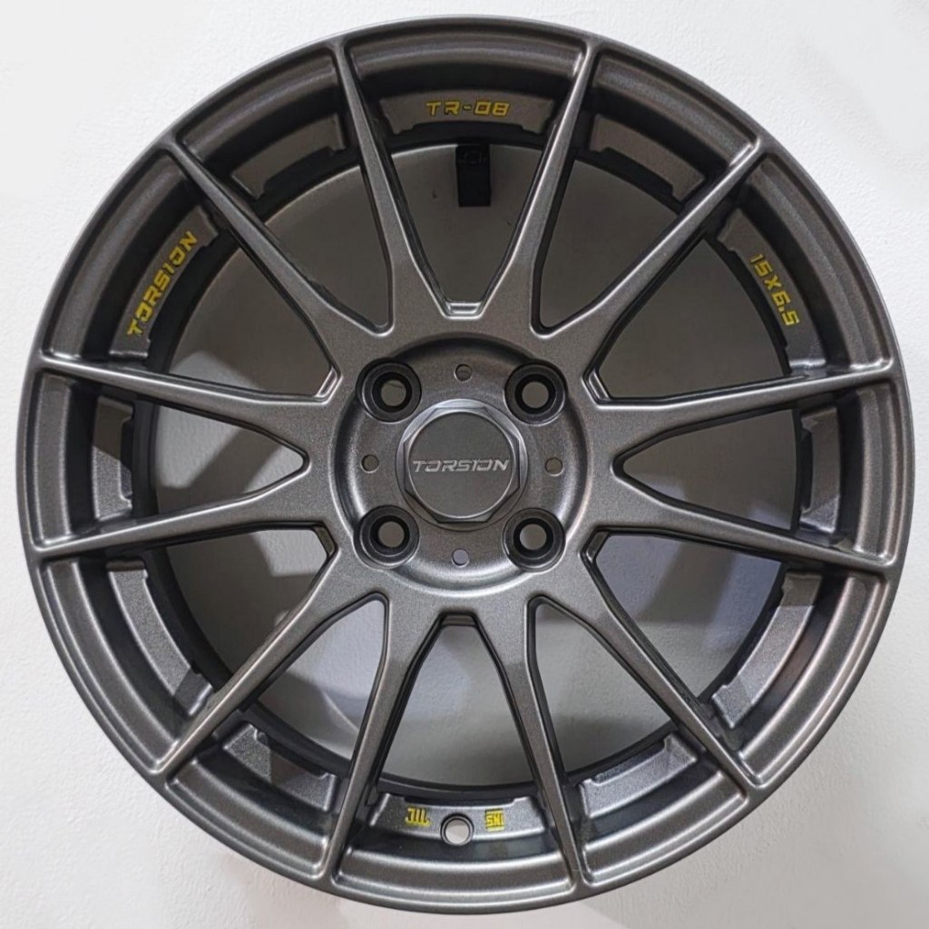 VELG MOBIL ORIGINAL TORSION WHEELS TR08 R15 x 6,5 4H 100 ET 41 MATT GRAPHITE - BRIO RAIZE AGYA AYLA 