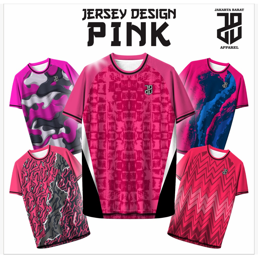KAOS JERSEY BAJU FUTSAL RAGLAN MINISOCCER WARNA PINK BAHAN EMBOSH RINGAN MURAH KUALITAS PREMIUM