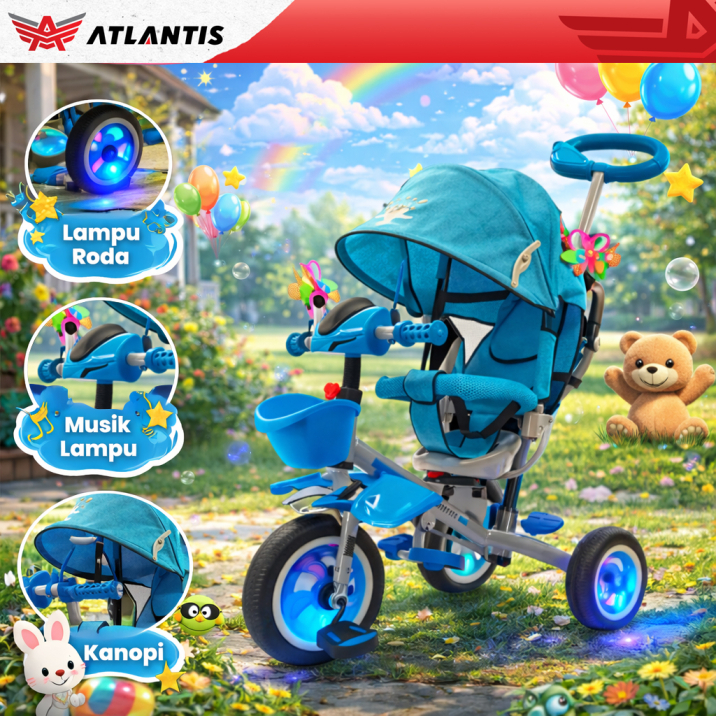 Sepeda Anak / Sepeda Roda 3 / Sepeda Perempuan / Sepeda Anak Atlantis Tricycle 25 YC-3 YA-222 / Sepe