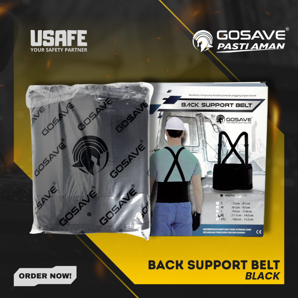 GOSAVE Back Support Belt Korset Angkat Beban Penyangga Punggung