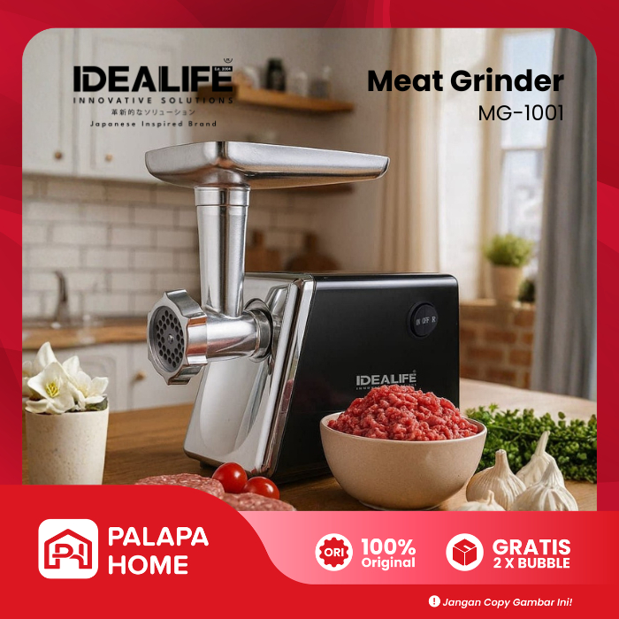 Idealife Penggiling Daging Meat Grinder Listrik | Gilingan Mesin Pembuat Bakso Sosis Serbaguna | Fit