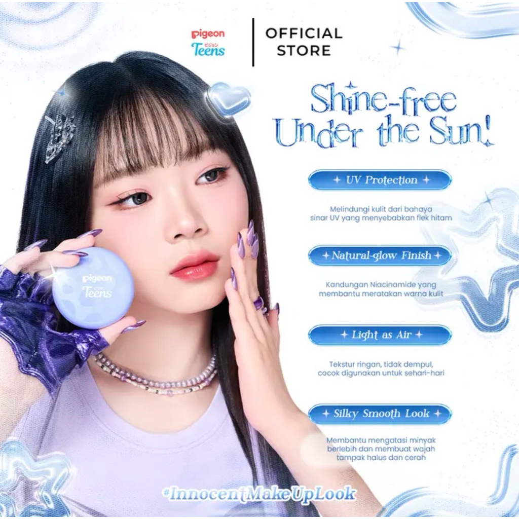 PIGEON TEENS EVERYDAY COMPCAT POWDER UV BEDAK PADAT REMAJA DEWASA SEMUA JENIS KULIT  TAHAN LAMA DAN 